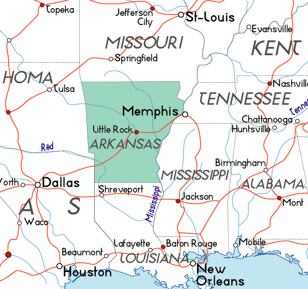 Map of Arkansas