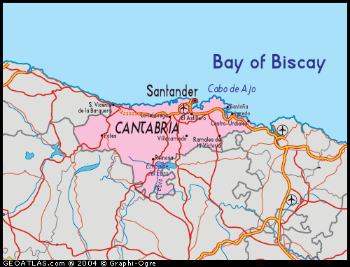 Map of Cantabria