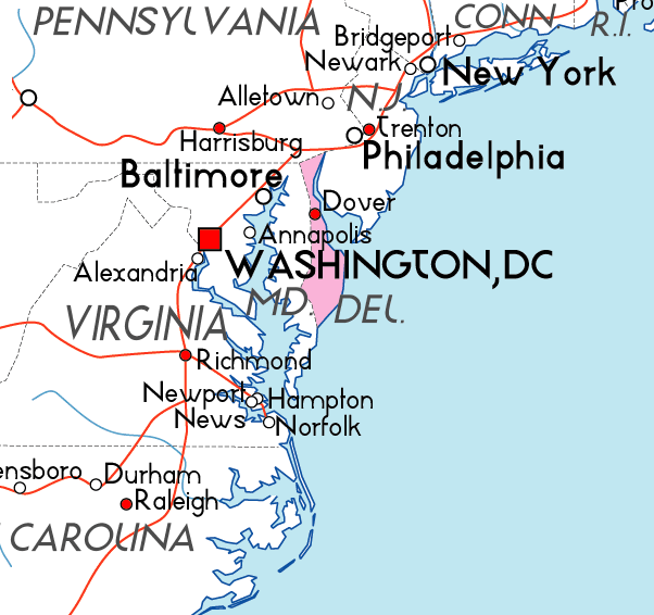 Map of Delaware