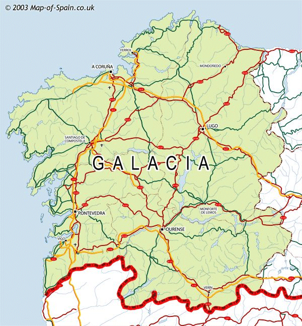 Map of Galicia