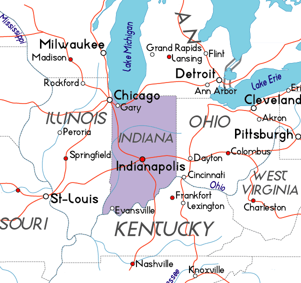 Map of Indiana