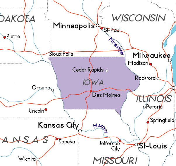 Map of Iowa
