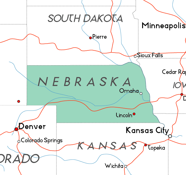 Map of Nebraska