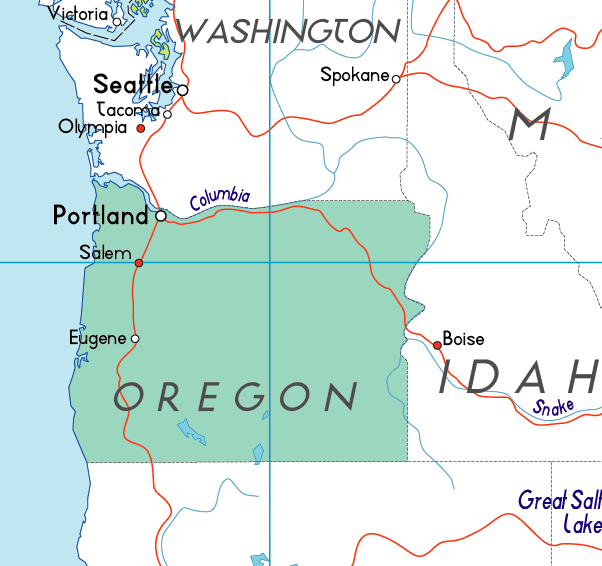 Map of Oregon