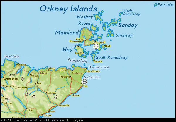 Map of Orkney-Islands