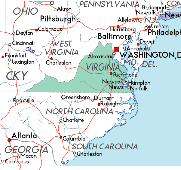 Map of Virginia